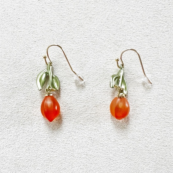 🍊Orange Fruit Drop Dangle Earrings - Picture 2 of 9